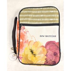 Bible Cover New Mercies Floral Zipper Closure, Pockets & Pen Holders